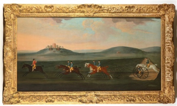 The Chaise Match Run On Newmarket Heath On Wednesday 29 August 1750 Oil Painting - John Francis Sartorius