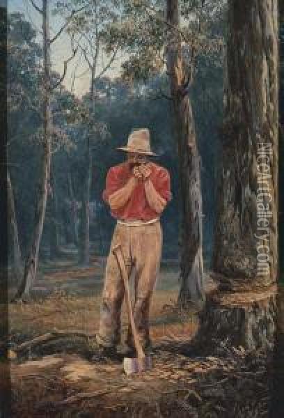 Smoko Oil Painting - James Alfred Turner