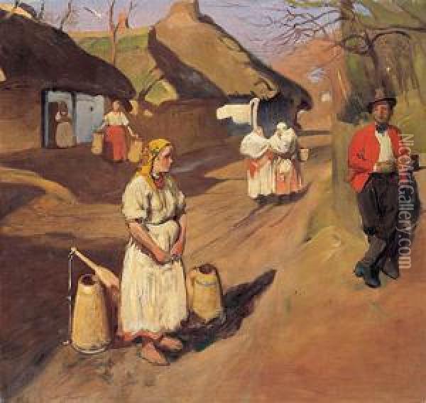 Spotkanie, 1909 R. Oil Painting - Wlodzimierz Tetmajer