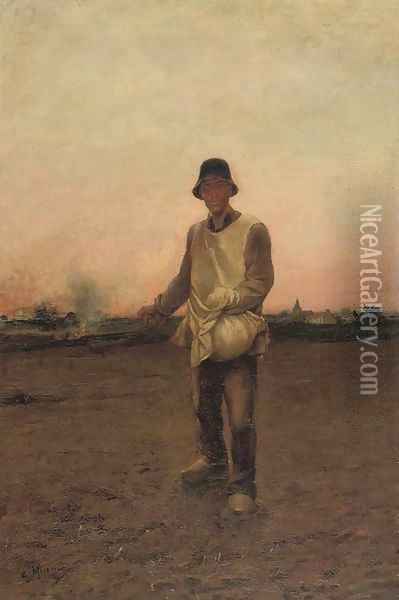 Sowing seed at dusk Oil Painting - Constantin Meunier