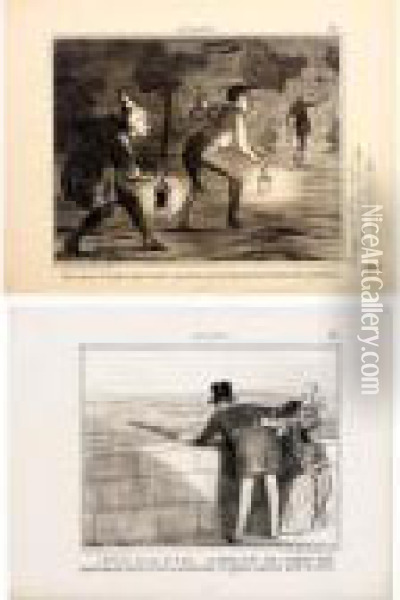 Actualites: Les Horticulteurs De Nanterre Oil Painting - Honore Daumier
