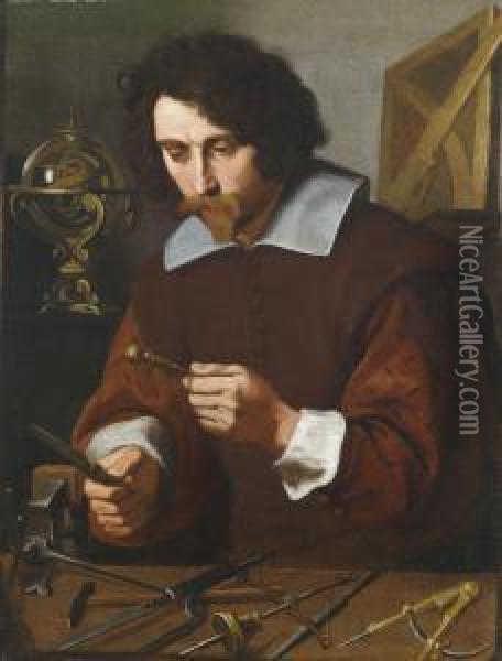 An Inventor Of Mathematicalinstruments Oil Painting - Pietro Paolini
