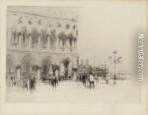 The Doge's Palace From The Piazzetta Oil Painting - William Walcot
