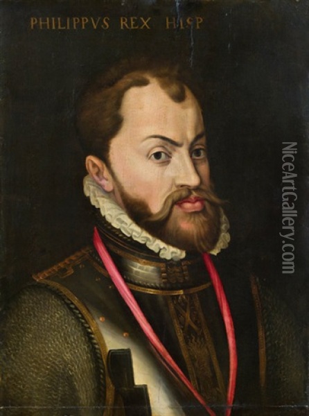 Konig Philipp Ii, Konig Von Spanien Oil Painting - Antonis Mor Van Dashorst