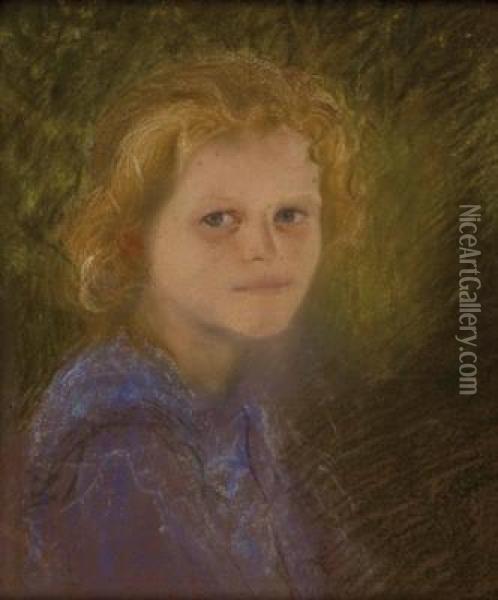 Portrat Eines Madchens Oil Painting - Josef Julius Durst