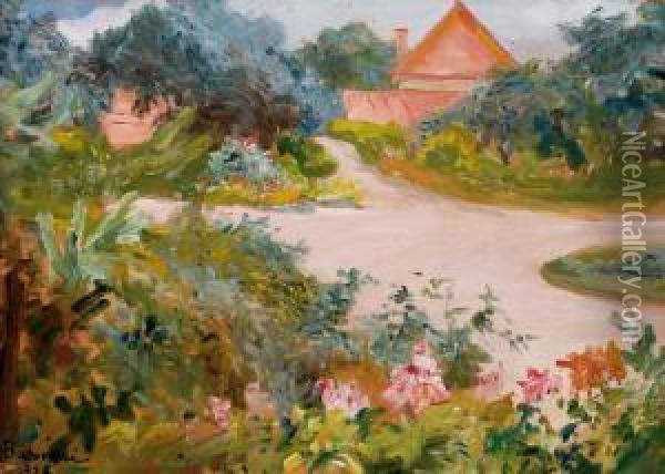 Dom W Ogrodzie Oil Painting - Stanislaw Batowski-Kaczor