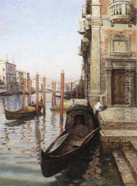 Ansicht Von Venedig Oil Painting - Jean-Baptiste-Arthur Calame