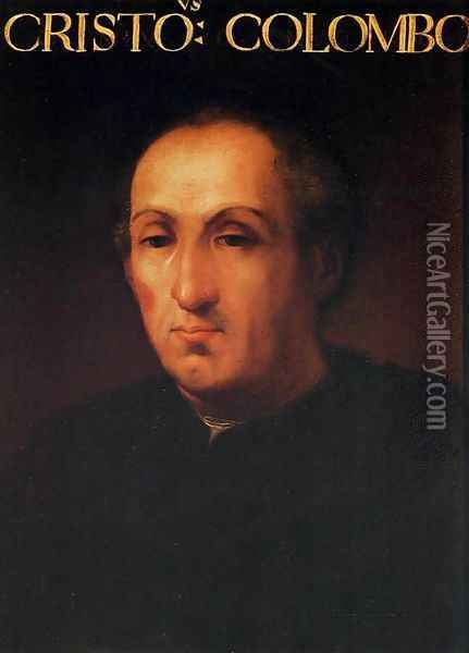 Portrait of Christopher Columbus Oil Painting - Cristofano dell' Altissimo
