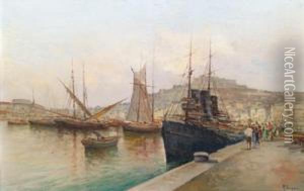 Hafen Von Neapel Oil Painting - Raimpondo Scoppa