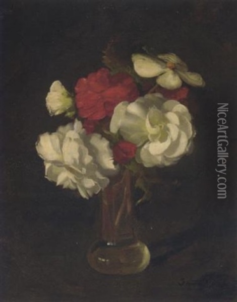 Still Life With Flowers In A Vase Oil Painting - Stuart James Park