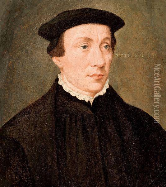 Portrait Of A Young Man Oil Painting - Hans Holbein the Younger