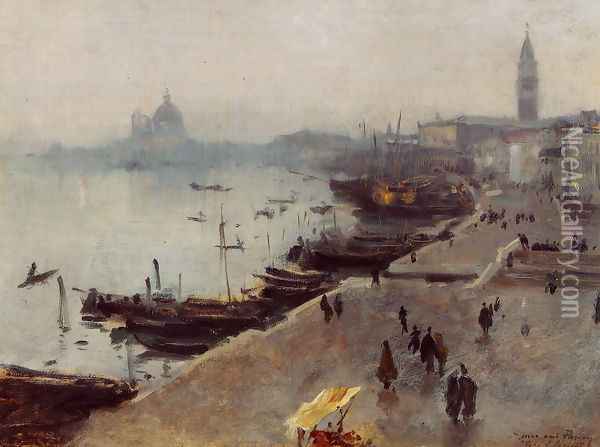 Venice in Gray Weather Oil Painting - John Singer Sargent