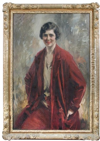 Portrait Of Lady Victoria Bullock Oil Painting - Minnie Agnes Cohen