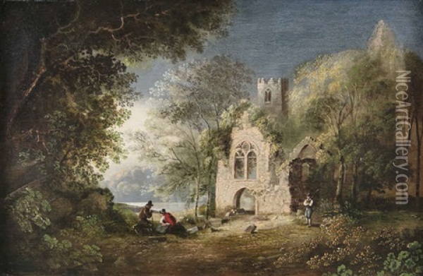 Tintern Abbey, Co. Wexford Oil Painting - William Sadler the Younger