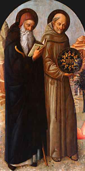Saint Anthony Abbot and Saint Bernardino of Siena Oil Painting - Jacopo Bellini