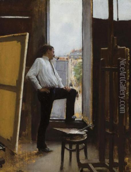 In The Studio Oil Painting - Jean-Georges Beraud