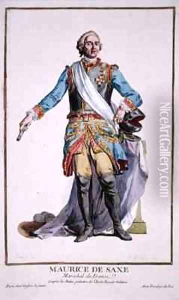 Maurice of Saxony 1696-1750 Oil Painting - Pierre Duflos