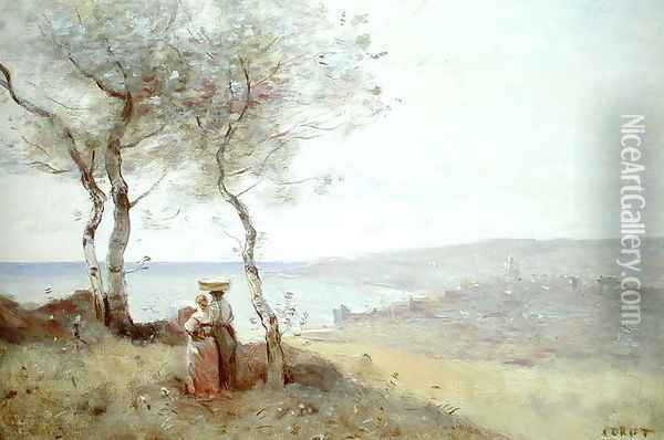 Souvenir of St. Jean de Luz, 1872 Oil Painting - Jean-Baptiste-Camille Corot