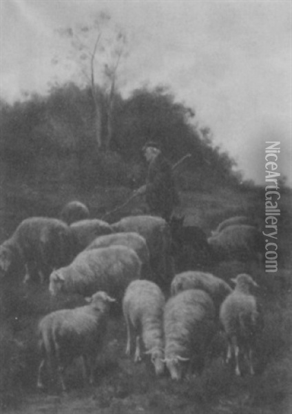 Shepherd Tending His Sheep Oil Painting - Franz De Beul