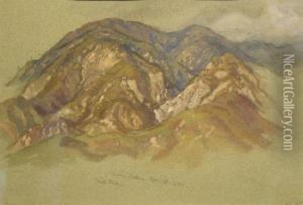 Sierra Madre, Jan. 14, 1888, First Study Oil Painting - Samuel Colman