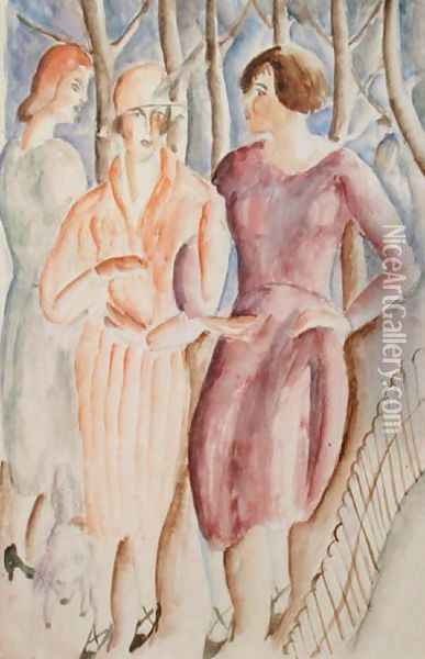 French Girls, c.1926 Oil Painting - Christopher Wood