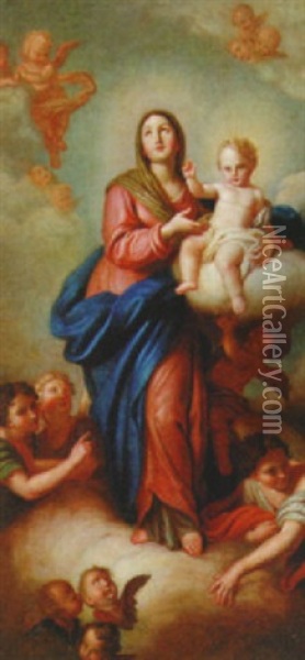The Madonna And Child In Glory Oil Painting - Anton Raphael Mengs
