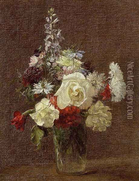 Mixed Flowers Oil Painting - Ignace Henri Jean Fantin-Latour