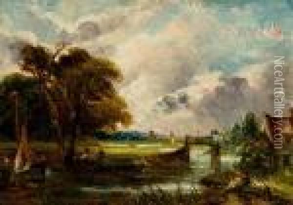 Dedham Valley Oil Painting - John Constable