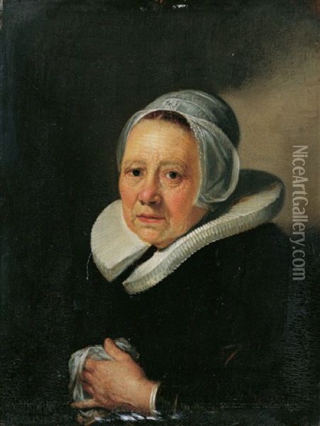 Bildnis Einer Alten Frau Oil Painting - Gerrit Dou