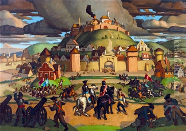 Fairy Landscape (castle) Oil Painting - Adolf Fenyes