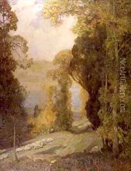 Lake Bourget from Mont Revard Oil Painting - Sir Alfred East