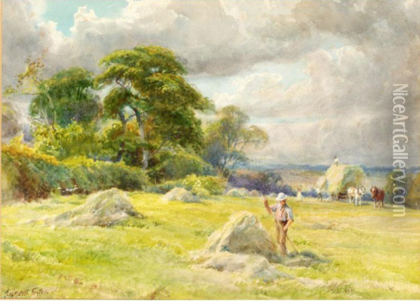 Haymaking Oil Painting - Gilbert Foster