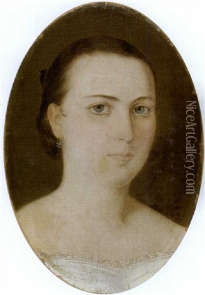 Retrato De Maria De Las Nieves De Santa Coloma Y Azcuenaga De Lavalle (fragment) Oil Painting - Prilidiano Pueyrredon