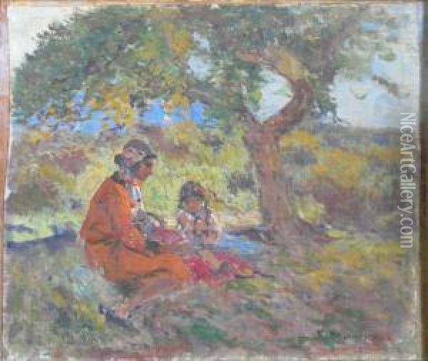 Underneath The Trees Oil Painting - Fernand Maillaud