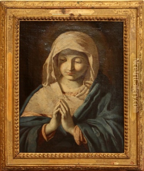 Portrait Of The Madonna Oil Painting - Giovanni Battista Salvi (Il Sassoferrato)