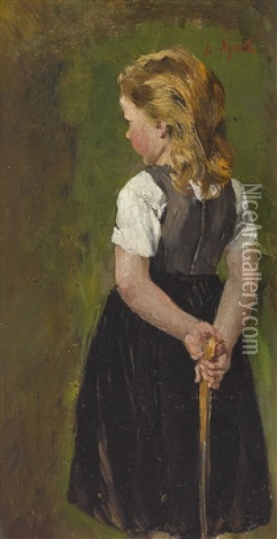 Stehendes Madchen Oil Painting - Johann Sperl