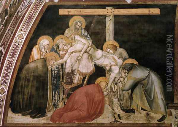 Deposition of Christ from the Tomb c. 1320 Oil Painting - Pietro Lorenzetti