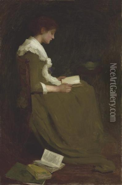 Girl Reading Oil Painting - Isabel Codrington