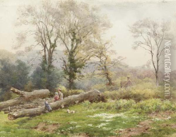 A Moment Of Rest In The Woods Oil Painting - Frederick Parr