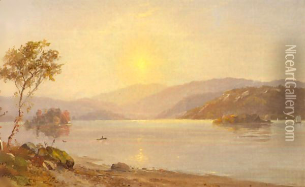 Autumn by the lake Oil Painting - Jasper Francis Cropsey