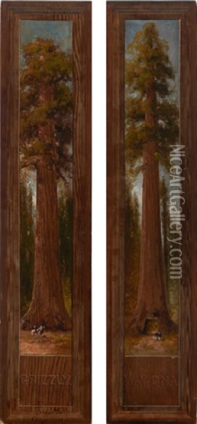 Grizzly And Wawona (a Pair) Oil Painting - Thomas Hill
