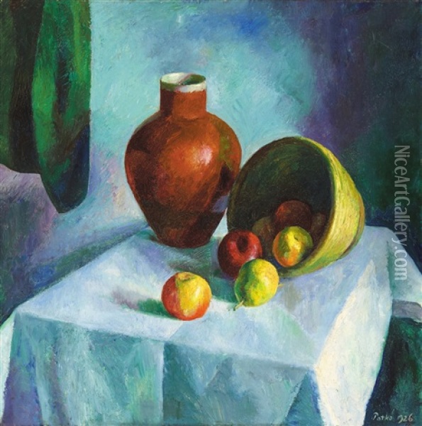 Still-life With Apples Oil Painting - Karoly Patko