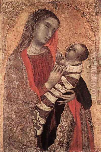 Madonna and Child 1340-45 Oil Painting - Ambrogio Lorenzetti