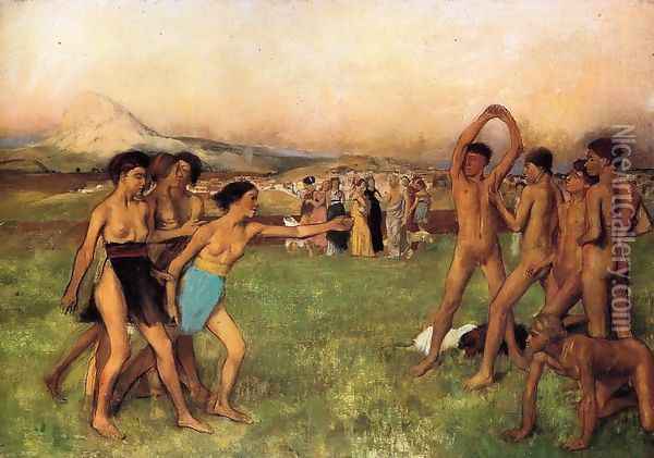 The Young Spartans Oil Painting - Edgar Degas