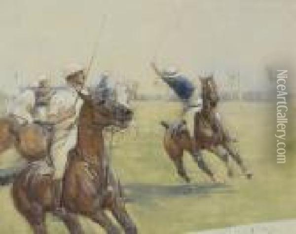 The Polo Match Oil Painting - George Denholm Armour