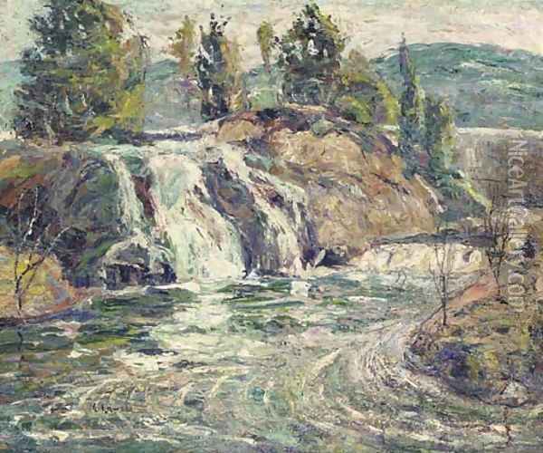 Waterfall Oil Painting - Ernest Lawson