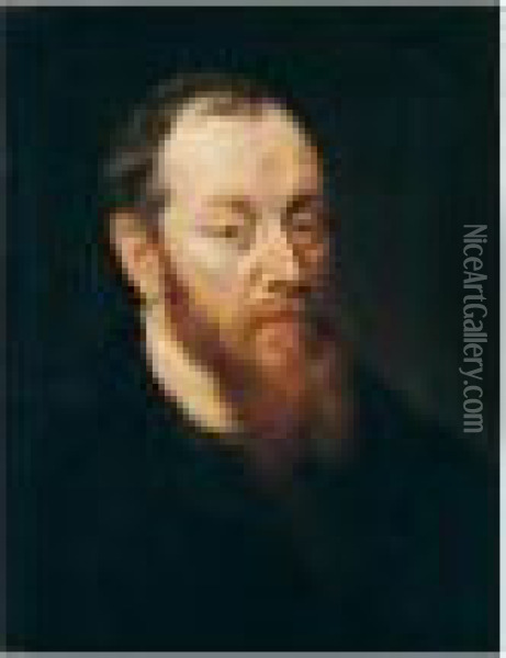 Portrait Of A Bearded Man, Head And Shoulders Oil Painting - Adriaen Thomasz Ii Key