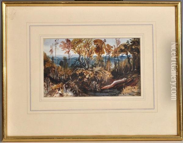 Eucalyptus Trees, Blue Mountains Oil Painting - Conrad Martens