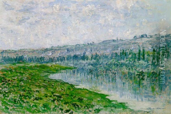 La Seine Et Les Coteaux De Chantemesle Oil Painting - Claude Monet