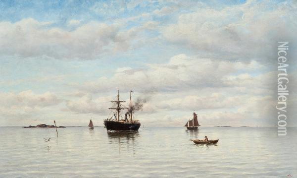Coastal View Oil Painting - Oskar Conrad Kleineh